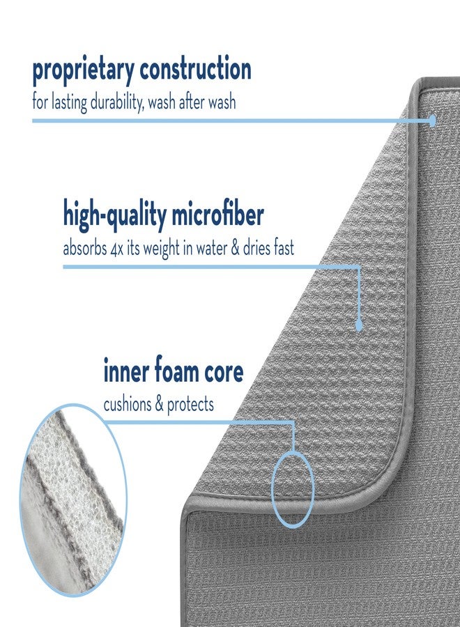 S&T INC. Absorbent, Reversible Microfiber Dish Drying Mat for Kitchen, 16 Inch x 18 Inch, Cream - Image 4