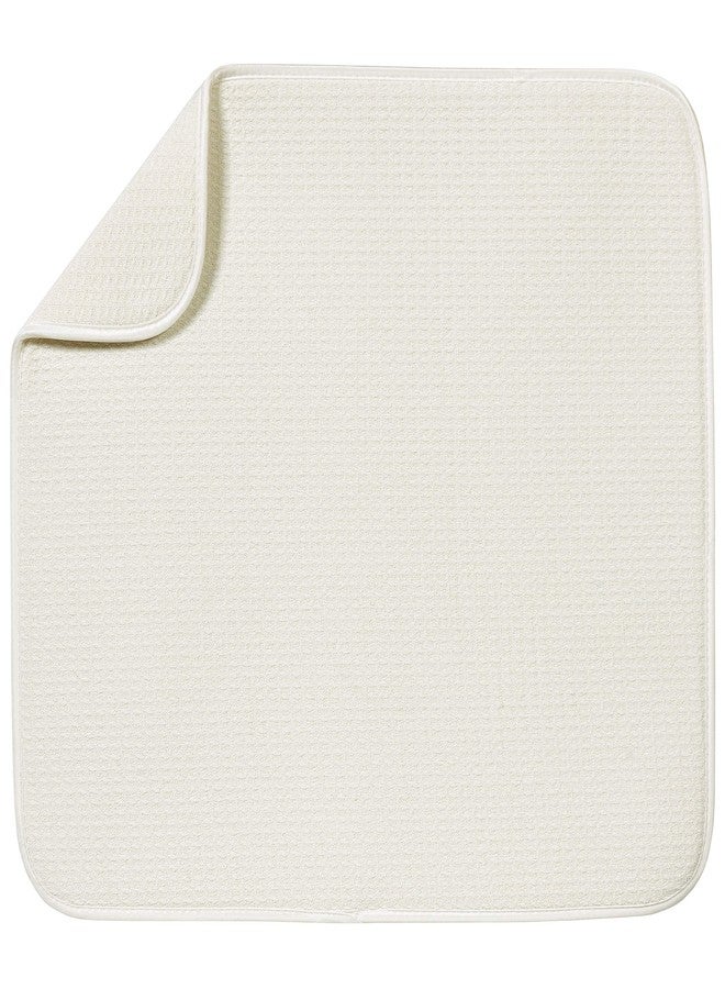 S&T INC. Absorbent, Reversible Microfiber Dish Drying Mat for Kitchen, 16 Inch x 18 Inch, Cream - Image 1