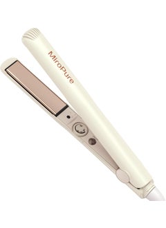 miropure MiroPure 1 Inch Flat Iron Hair Straightener with 30S Fast Heating  60min Auto ShutOff Hair Straightener and Curler 2 in 1 with 3D Ceramic Floating Plates Beige 