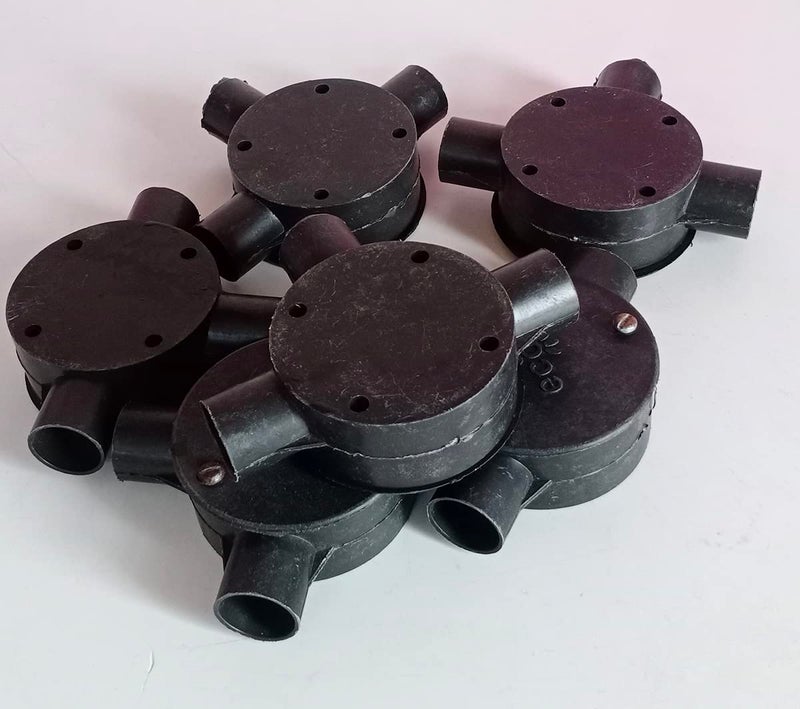 Electrical Junction Box 3 Way 34 Height 25 mm Black 6 Pcs  - Image 1