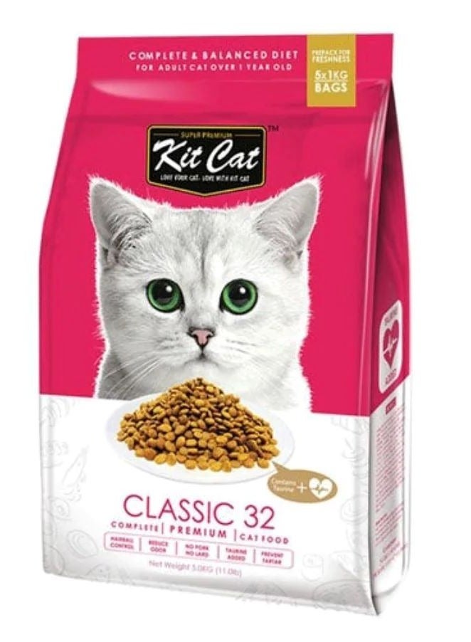 Kit Cat Classic 32 (Taurine Added) Dry Cat Food 1.20kg