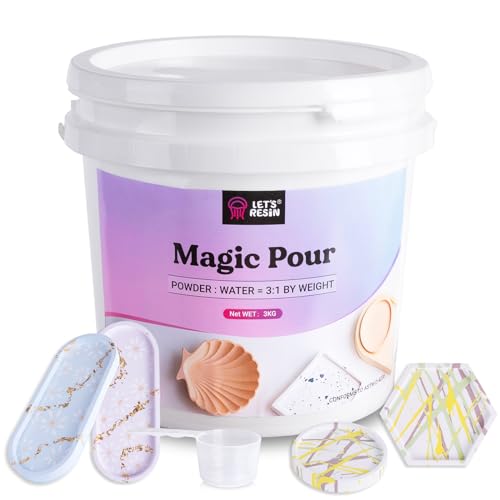 LET'S RESIN Resin Casting Powders 3000g, Fast Cured Casting Resin Kit for Beginners,20~30 Minutes De-Mold, Water Activated Plaster Powder Kit for Molds, Easy Mixing & Self Leveling - Image 1