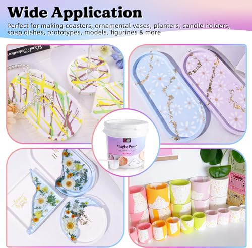 LET'S RESIN Resin Casting Powders 3000g, Fast Cured Casting Resin Kit for Beginners,20~30 Minutes De-Mold, Water Activated Plaster Powder Kit for Molds, Easy Mixing & Self Leveling - Image 4