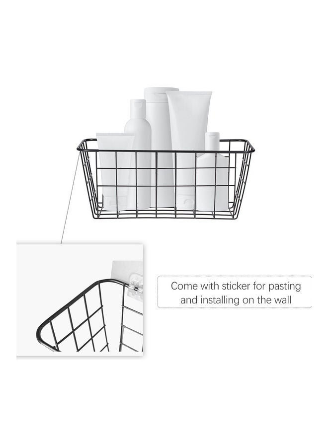 إسكدنيا سلة تخزين من الحديد تثبت على الحائط أسود 28.5*10.5*12سم - Image 5