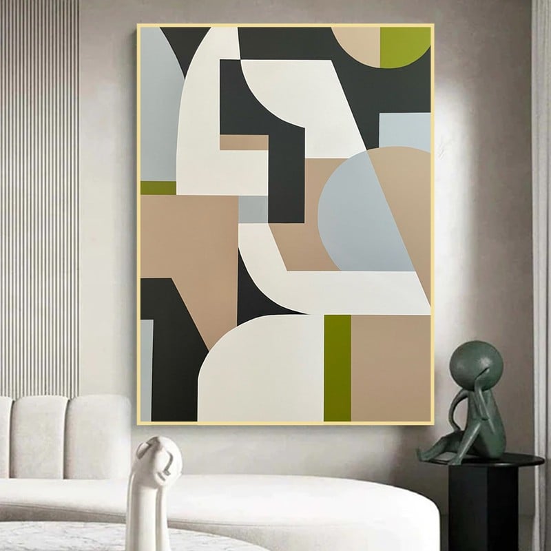 Marktna One canvas print with a geometric design and a hollow frame, measuring (40×60) cm. - Image 3
