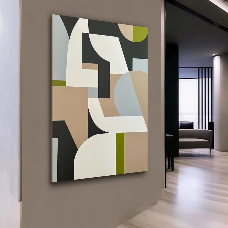 Marktna One canvas print with a geometric design and a hollow frame, measuring (40×60) cm. - Image 2