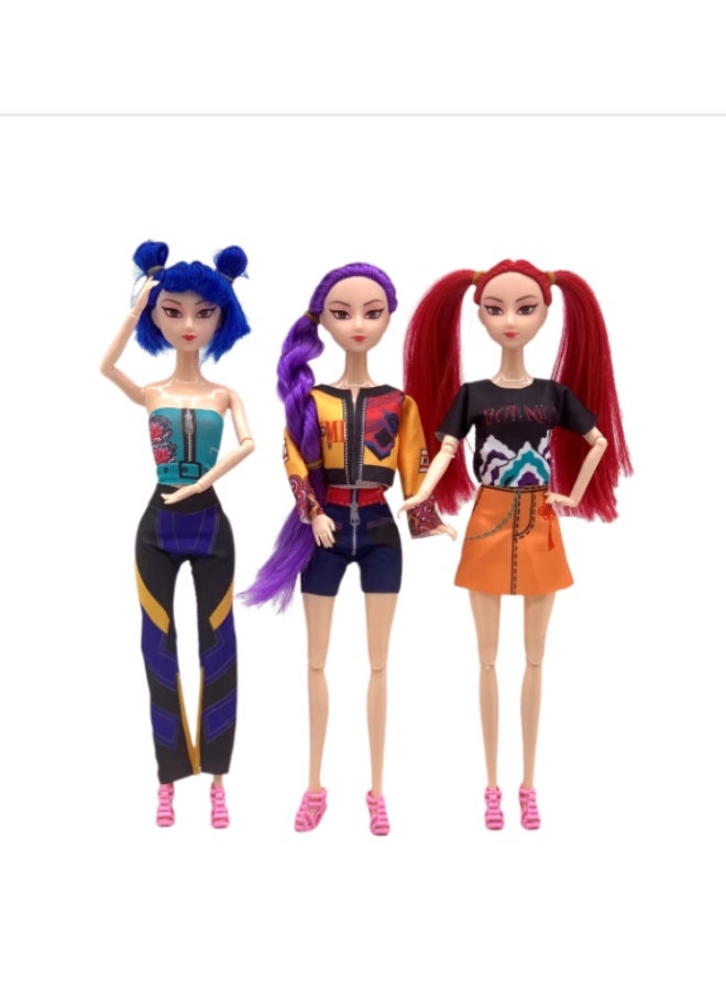 K-POP Demon Hunter Girl Group Three Doll Lomi Mira and Zoe PVC Figures Toy Suitable for Theme Parties Daily Collecting and Various Scenarios - Image 2