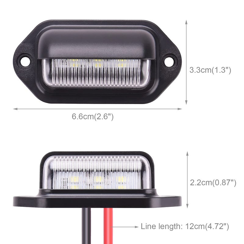 Kinstecks مصباح لوحة الترخيص كينستيك 4 قطع 6-SMD لمبة لوحة الترخيص ضوء خلفي 12V-24V للشاحنة SUV مقطورة فان RV قوارب - أبيض - Image 2