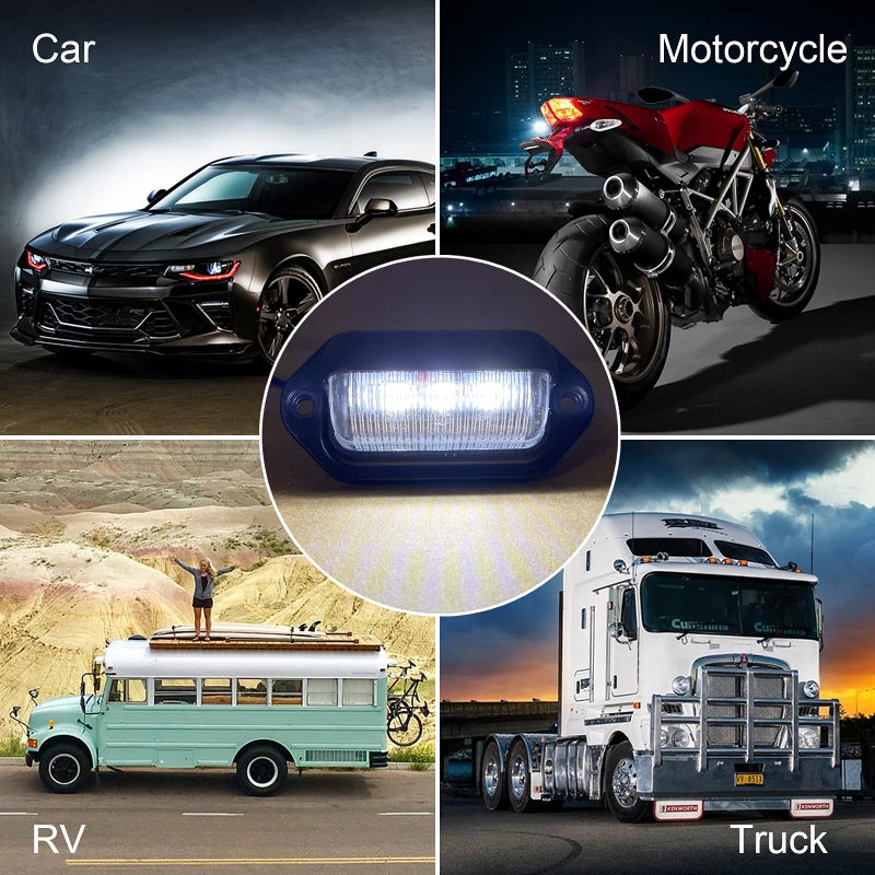 Kinstecks مصباح لوحة الترخيص كينستيك 4 قطع 6-SMD لمبة لوحة الترخيص ضوء خلفي 12V-24V للشاحنة SUV مقطورة فان RV قوارب - أبيض - Image 5