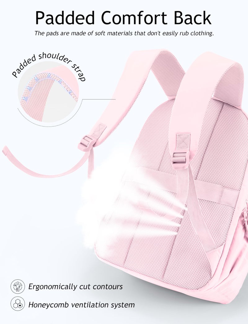 Uselike Travel Backpack for Women, 15.6 Inch Laptop Backpack, Quilted College Bookbag, Cute Work Backpacks, Water Resistant - Image 4