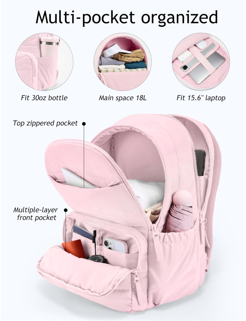 Uselike Travel Backpack for Women, 15.6 Inch Laptop Backpack, Quilted College Bookbag, Cute Work Backpacks, Water Resistant - Image 2