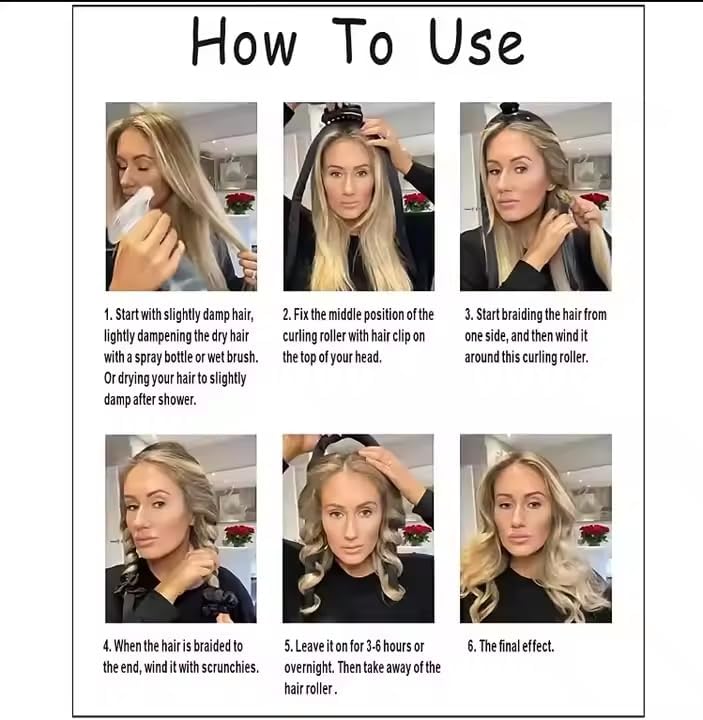 Apidian Heatless Hair Curler for Women – Satin Curling Rod Headband + Accessories, No‑Heat Foam Rollers, Sleep‑In Silk Ribbon Set for Long Hair, Frizz Control Waves - Image 3