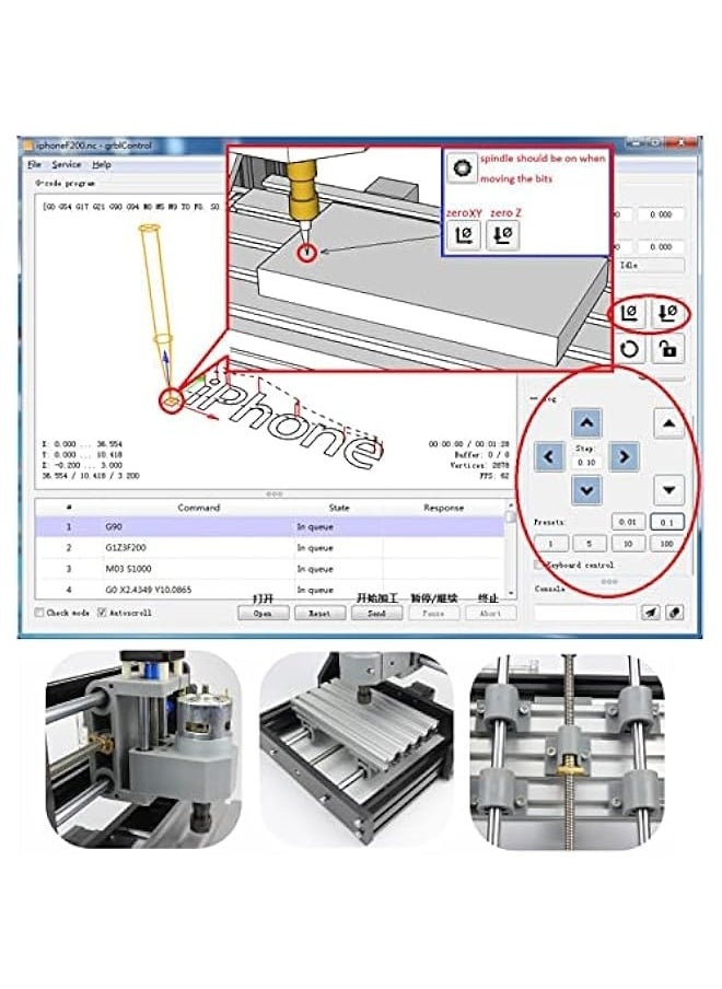 توبليو - CNC 1610 PRO 3 محاور تحكم GRBL مجموعة آلة ماكينة CNC مصغرة مع وحدة تحكم خارجية و 14 قطعة من الأقلام ER11 آلة نحت وطحن CNC لقص الخشب والبلاستيك والأكريليك وPVC وPCB - Image 1