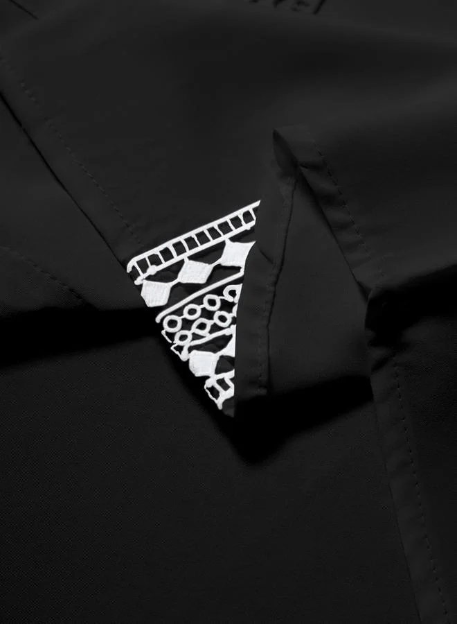 Take Two Black Men Black Lace Detail Short Sleeveshirt and Shorts Co-Ords for Men | Best Price UAE