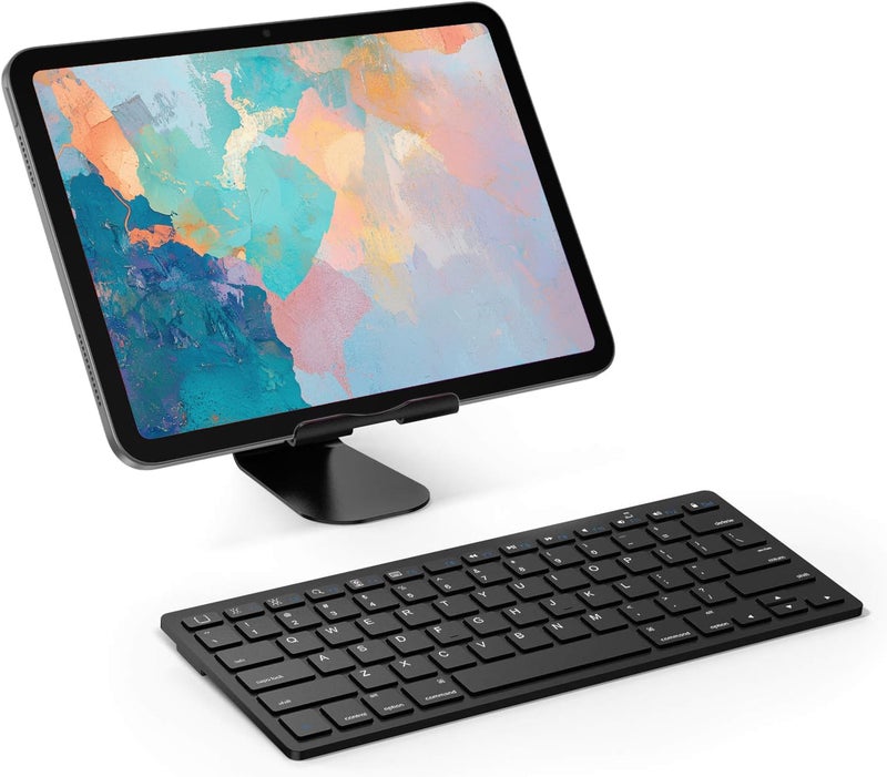 Omoton Ultra-Slim Bluetooth Keyboard Compatible with iPad 10.2 Inch/ 9.7 Inch, iPad Air 10.5, iPad Pro 11/12.9, iPad Mini 5/4, iPhone and Other Bluetooth Enabled Devices, Black - Image 2