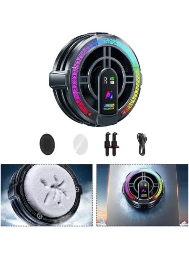 JAJEEK Kirin Dragon Magnetic Tablet Cooler – RGB Gaming Radiator Fan with Smart Temperature Monitor & High-Speed Cooling – USB-Powered, Ultra-Quiet Cooling Pad for Tablets & Phones – Lightweight Magnetic Heat Dissipation System with LED Lights for Mobile Gamers & Streamers  - Image 3