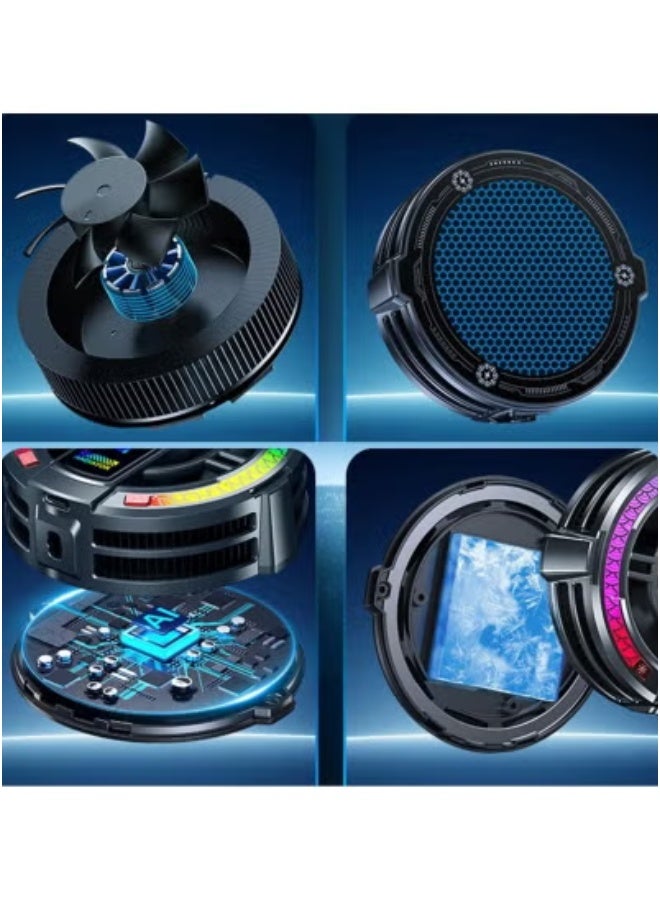 JAJEEK Kirin Dragon Magnetic Tablet Cooler – RGB Gaming Radiator Fan with Smart Temperature Monitor & High-Speed Cooling – USB-Powered, Ultra-Quiet Cooling Pad for Tablets & Phones – Lightweight Magnetic Heat Dissipation System with LED Lights for Mobile Gamers & Streamers  - Image 2