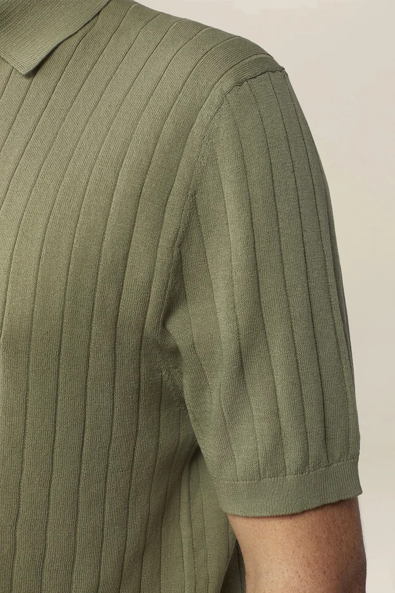 Doppelganger Green Men's 100% cotton knitted polo shirt - Sage Green for Men | Best Price UAE