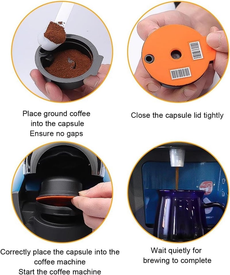 Aramox Refillable Coffee Capsule Cup, Compatible Coffee Machine, Kit for Brewing at Home, Crafted from Food Grade Material, Easy to Wash, Includes Spoon, Brush (220ML) - Image 5
