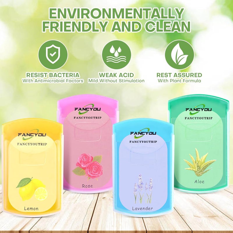 fancyou Travel Hand Soap 200 Sheets with Distributer Box for Camping Essential Portable Hiking Paper Soap Foaming Mini Disposable Hand Washing Bath Scented Skin Friendly for BBQPartySchoolGirls - Image 5