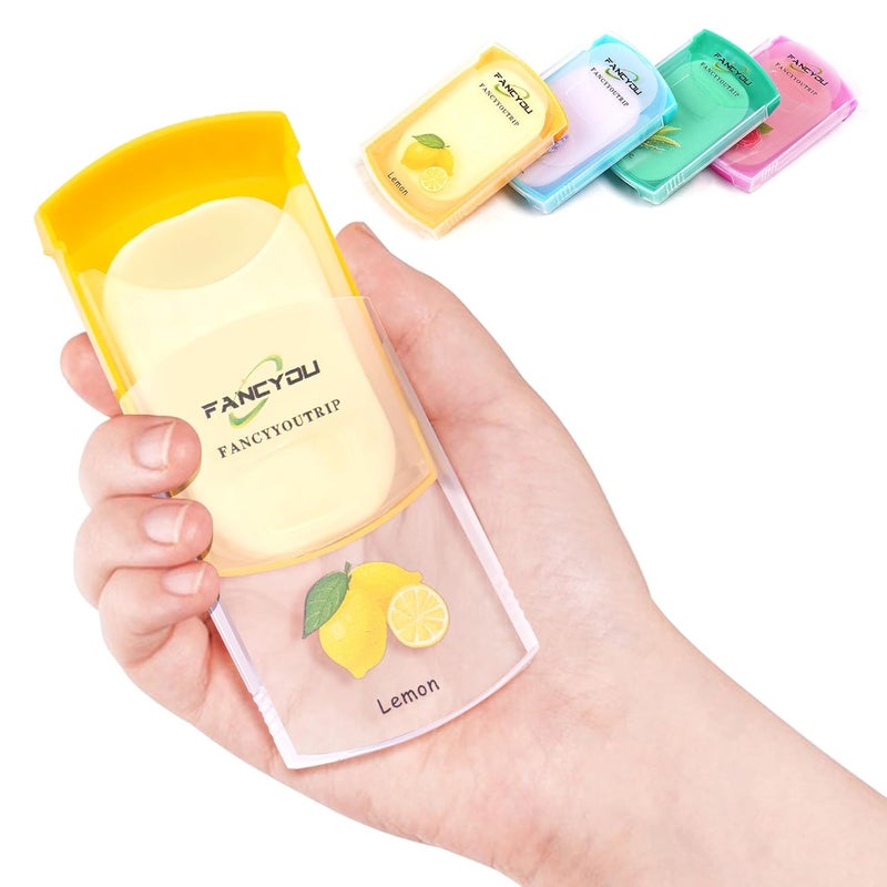 fancyou Travel Hand Soap 200 Sheets with Distributer Box for Camping Essential Portable Hiking Paper Soap Foaming Mini Disposable Hand Washing Bath Scented Skin Friendly for BBQPartySchoolGirls - Image 1