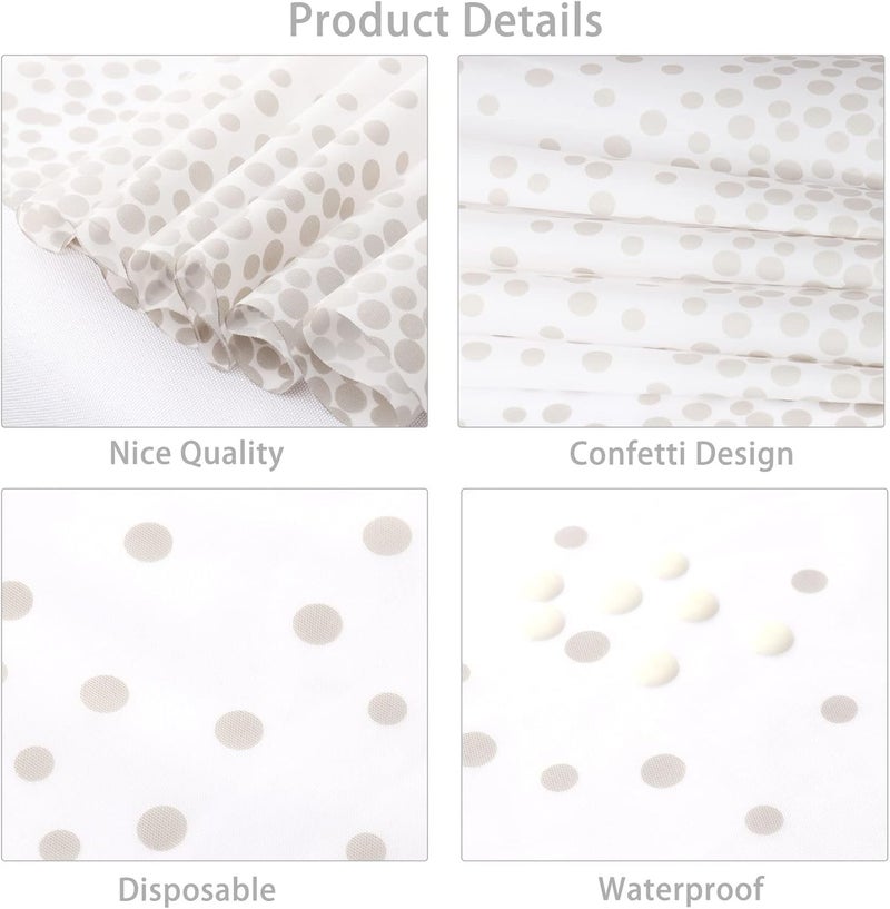 klarako 2 Packs Sequin Table Runner and 2 Packs Tablecloth, 12 x108 Inch Silver Table Runner, 54 x108 Inch Rectangle Disposable Plastic Table Cloths Table Cover for Parties Birthday Wedding Table Decorations - Image 4