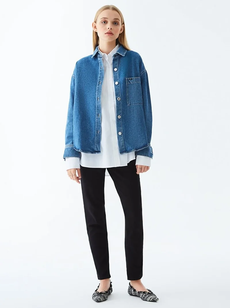 ال تي بي WomenGlenna Oversize Jean Shirt