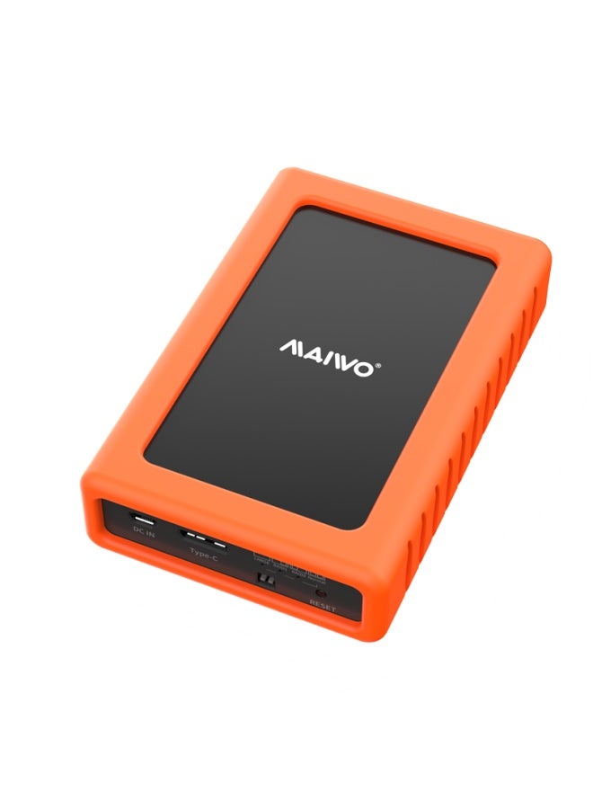 Maiwo Dual-bay Mechanical Hard Drive Enclosure With Raid Disk Array Cabinet, Aluminum Shell Dual-bay 2.5-inch Ssd Serial External Enclosure With Protective Cover, Black K25272c - Image 5