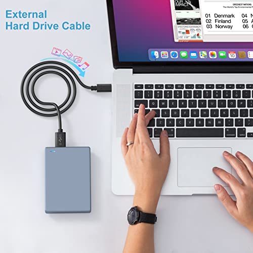 Besgoods Micro B to USB C Cable, External Hard Drive Cord USB 3.1 Gen1 5Gbps Data Transfer Camera Replacement Cable Compatible with Seagate, Toshiba, WD, LaCie Portable HDD- 3ft,2Pack - Image 3