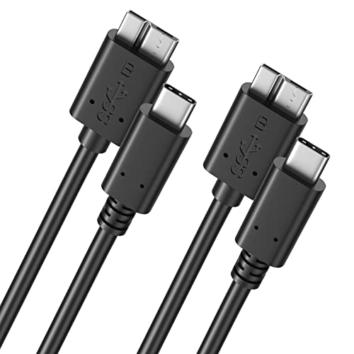 Besgoods Micro B to USB C Cable, External Hard Drive Cord USB 3.1 Gen1 5Gbps Data Transfer Camera Replacement Cable Compatible with Seagate, Toshiba, WD, LaCie Portable HDD- 3ft,2Pack - Image 1