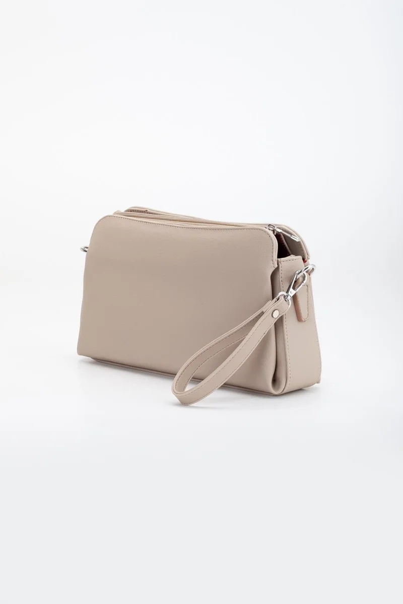 Dilimler Ayakkabı Women's Clutch Wallet Bag Mink 3 Compartment Long Short Strap