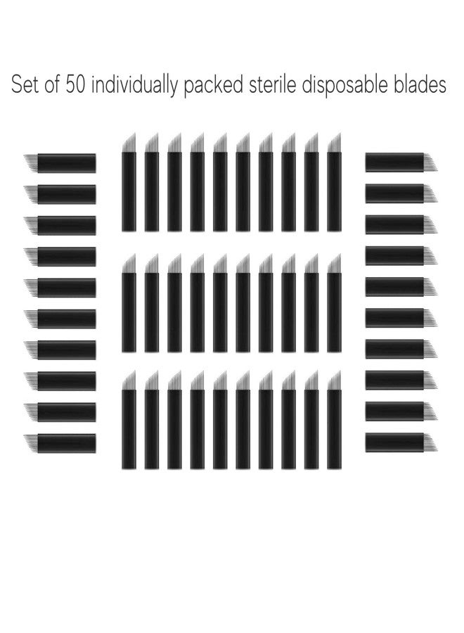 ibrow Microblading Blades 12CF 0.18mm, Nanoblades for Permenent Makeup in Sterile Packaging (Pack of 50 Blades) - Image 2