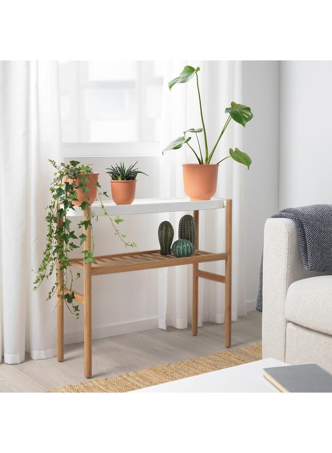 Zaboon Plant Stand, Bamboo/White, 70 Cm - Image 2