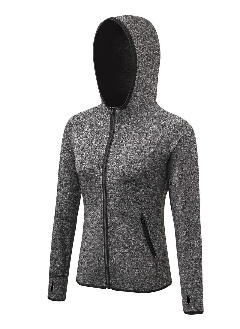 Generic Women Quick Dry Breathable Elastic Coat Grey  - Image 1