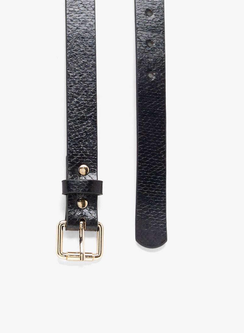 Ginger Golden Buckle Slim Belt - Image 2
