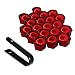 Eponcia 20PCS Car Lug Nut Covers Red Lug Nut Covers Hexagonal Wheel Lugnut Caps with Removal Tool Tire Hub Screw Dust Protector Cap Chrome Tyre Rim Nuts Bolts Center Decorative CoverRed21mm - Image 2