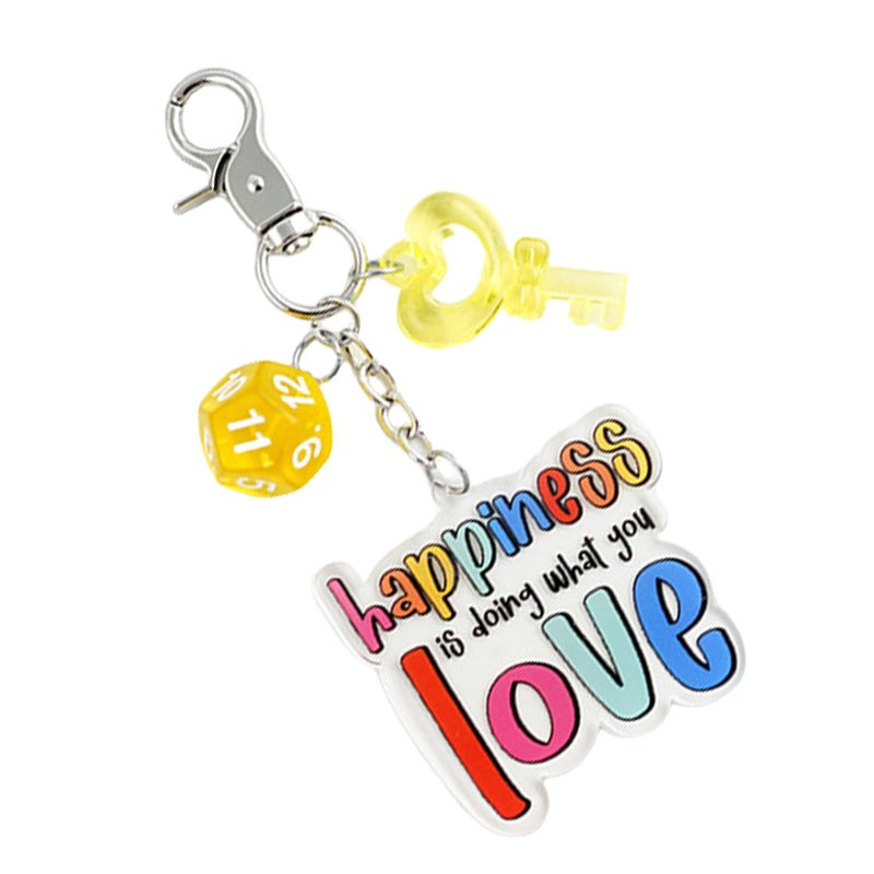 Yellow Letter Keychain Portable Casual Key Ring Accessory - Image 2