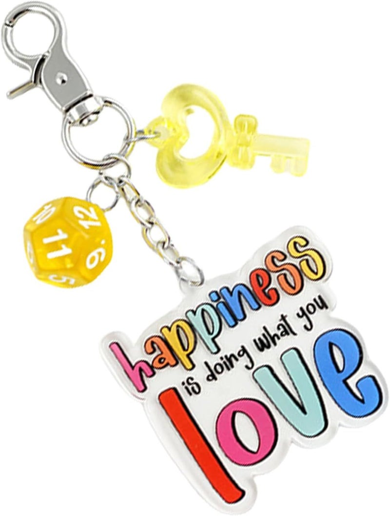 Yellow Letter Keychain Portable Casual Key Ring Accessory - Image 1