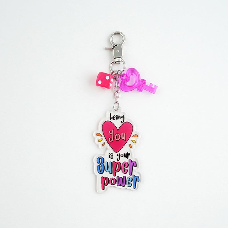 Yellow Letter Keychain Portable Casual Key Ring Accessory - Image 4