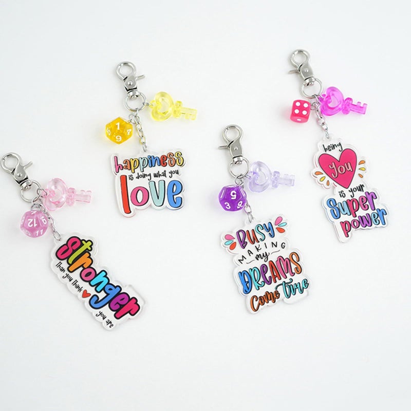 Yellow Letter Keychain Portable Casual Key Ring Accessory - Image 5