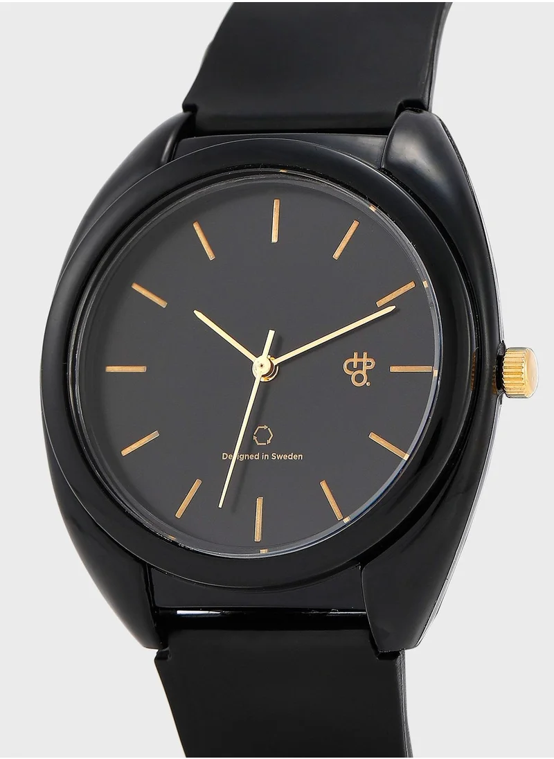 CHPO Nima Black Gold-Sustainable Watches - Made Of 100% Recycled Materials.