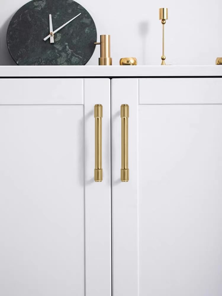 CABDM 10 Pack 3 3/4"(96mm) Champagne Bronze Cabinet Pulls Gold Drawer Pulls Kitchen Cabinet Hardware Champagne Brass Kitchen Handles for Cabinets Cupboard Handles Drawer Handles - Image 4