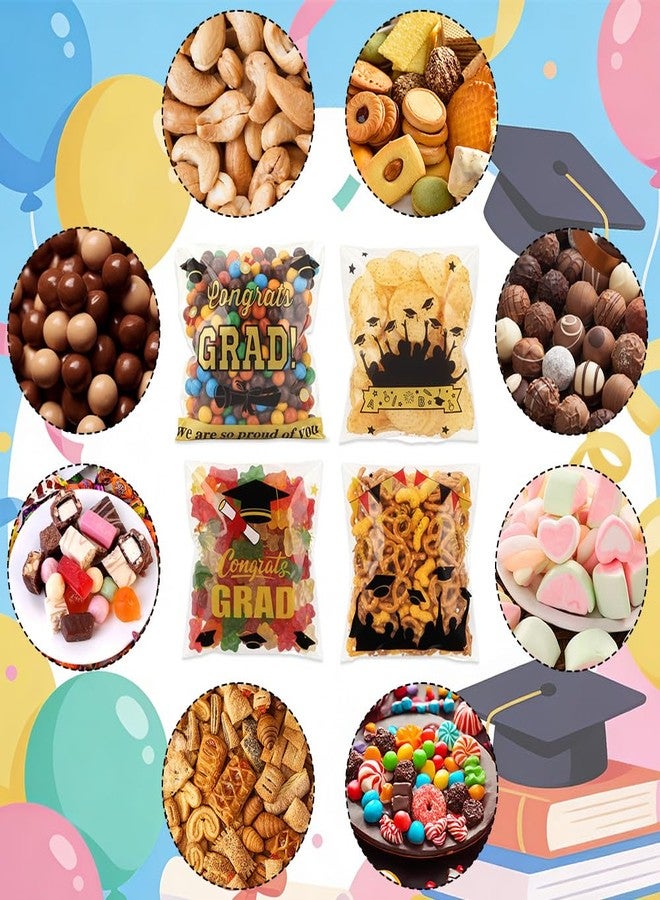 eowqeiur 100 PCS Clear Cellophane Graduation Candy Goodie Goody Treat Cookie Small Gifts Bags Package Graduation Party Favors Supplies Wrap Congrats Grad Decorations Class of 2026 Ziplock Pouches Baggies - Image 4