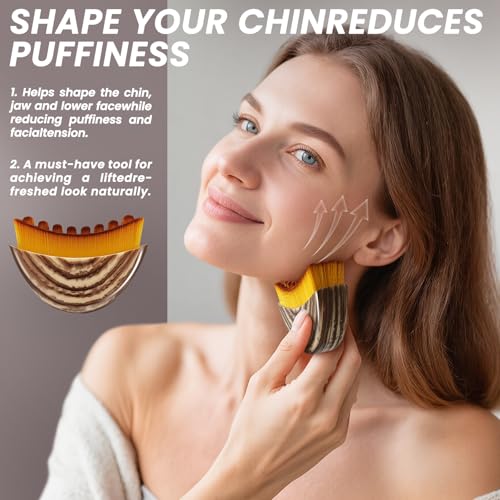 Holifada Lymphatic Contour Face BrushDry Brushing Face Brush Lymphatic Drainage Massager for FaceChin Jawline Sculpting Designed to Fit The Skin Precisely and Relieve Fatigue 2Pcs - Image 3