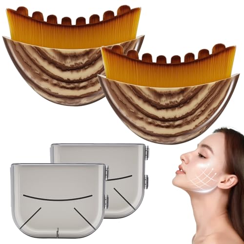 Holifada Lymphatic Contour Face BrushDry Brushing Face Brush Lymphatic Drainage Massager for FaceChin Jawline Sculpting Designed to Fit The Skin Precisely and Relieve Fatigue 2Pcs - Image 1