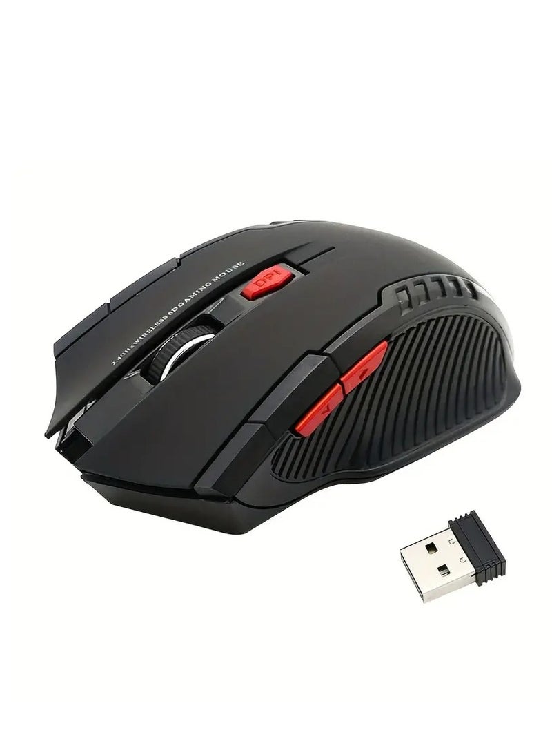 2.4GHz Wireless Gaming Mouse  Ergonomic Optical 6 Buttons Mice with USB Nano Receiver, Adjustable DPI, Silent Click, Portable Computer & Laptop Accessories for Office and Gamers - Image 1