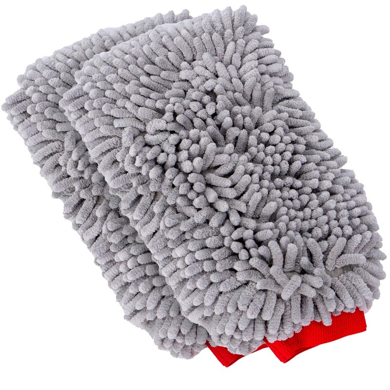 MOTHERS Premium Chenille Car Wash Mitt, Scratch and Lint Free, 2 Pack - Image 1