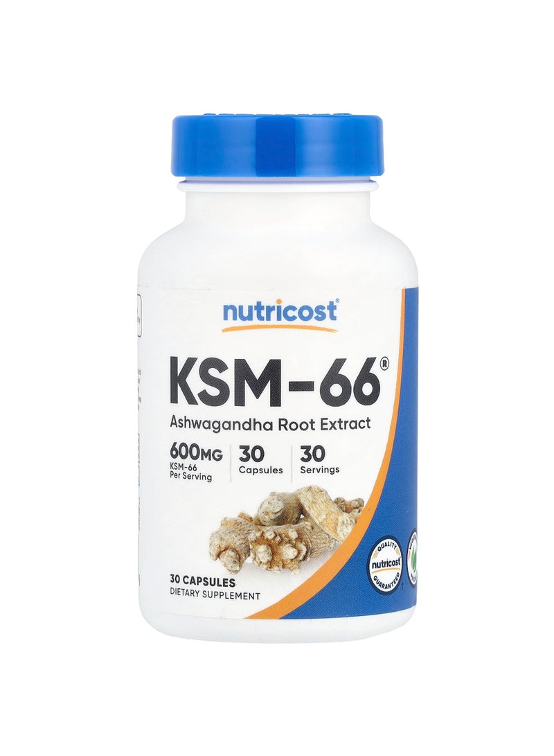 Nutricost KSM-66, Ashwagandha Root Extract, 600 mg, 30 Capsules