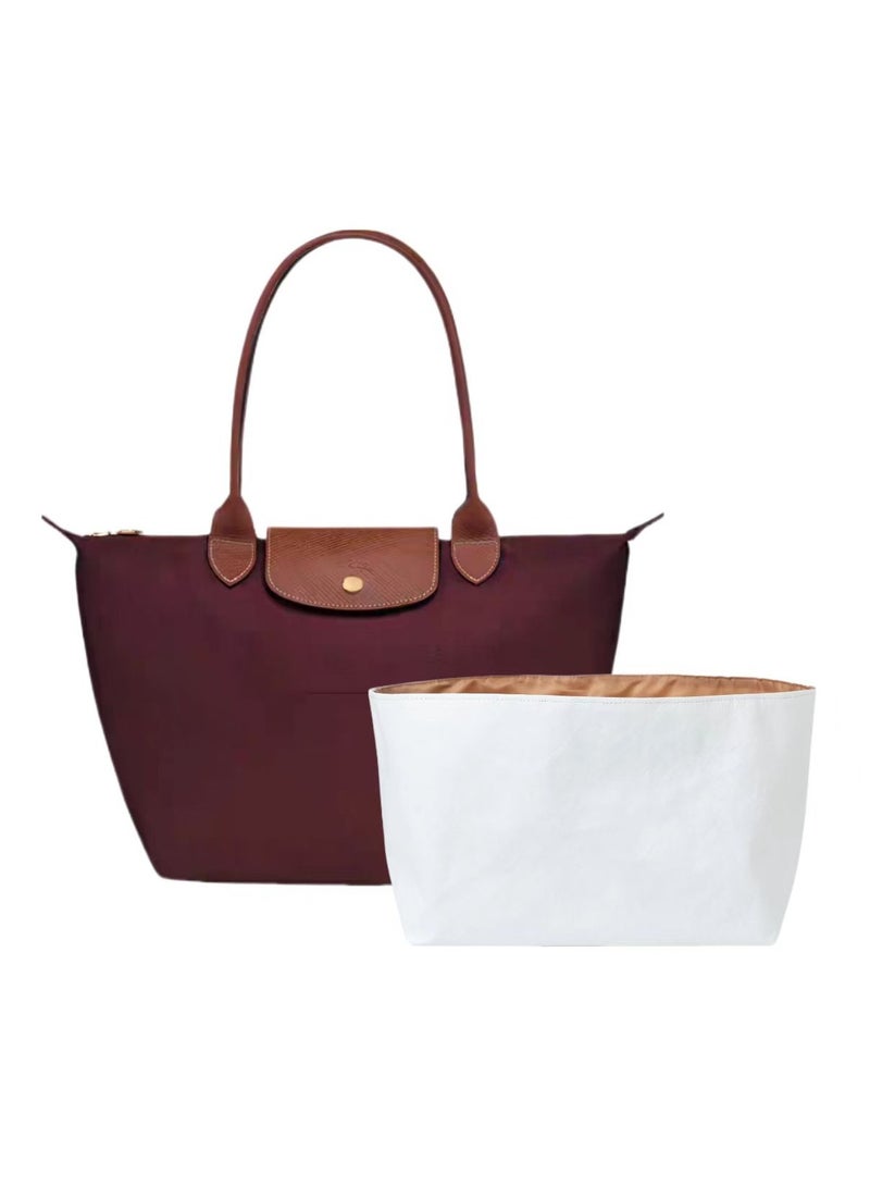 لونج شامب Longchamp Le Pliage حقيبة كبيرة مع إدراج، حقيبة longchamp (النبيذ الأحمر) النسائية الموضة الكلاسيكية متعددة الاستخدامات حقيبة ماكياج كبيرة، حقيبة اليد، حقيبة الكتف - Image 1