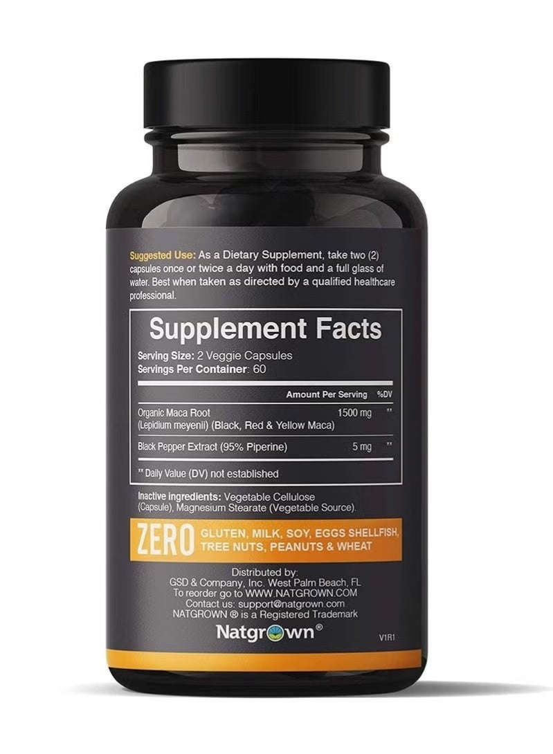 Natgrown Maca Root Complex 1200mg – Black, Red & Yellow – Supports Energy, Mood & Hormonal Balance - Image 5
